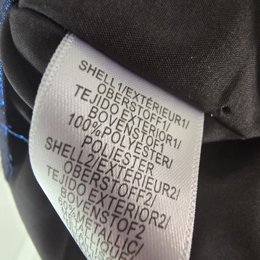 Aidan Mattox Black & Metallic Blue Cocktail Dress NWT - Picture 2 of 7